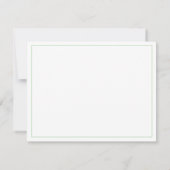 Carte De Correspondance Élégant Monogramme moderne blanc vert Script (Dos)