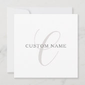 Carte De Correspondance Élégant Monogramme moderne | Gris et blanc (modifi (Devant)