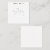 Carte De Correspondance Élégant Monogramme Moderne Lettre initiale Votre n (Devant / Derrière)