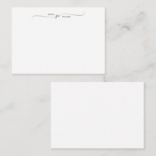 Carte De Correspondance Élégant Monogramme moderne simple (Devant / Derrière)