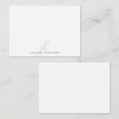 Carte De Correspondance Élégant Monogramme Personnalisé (Devant / Derrière)