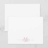 Carte De Correspondance Élégant Monogramme rose chic 3 Initiales (Devant / Derrière)