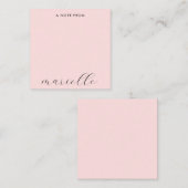 Carte De Correspondance Élégant Monogramme Script Blush Rose (Devant / Derrière)