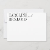 Carte De Correspondance Élégant noir blanc Nom personnalisé Mariage Papier (Devant)