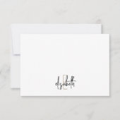 Carte De Correspondance Élégant nom de monogramme Black Gold Script (Devant)