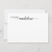 Carte De Correspondance Élégant nom de script noir (Devant)