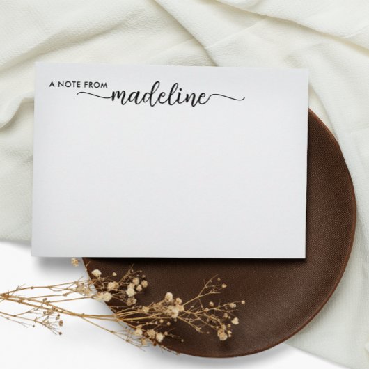 Carte De Correspondance Élégant nom de script noir