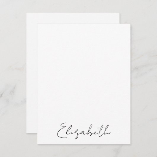 Carte De Correspondance Élégant nom personnalisé écriture manuscrite (Devant / Derrière)