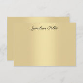 Carte De Correspondance Elégant or look moderne manuscrit (Devant / Derrière)