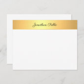 Carte De Correspondance Elégant or personnalisé Nom manuscrit Texte (Devant / Derrière)