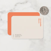 Carte De Correspondance Élégant Orange minimal Moderne tendance (Devant/Arrière en situation)