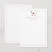 Carte De Correspondance Élégant Papillon rose pâle Personnalisé (Devant / Derrière)
