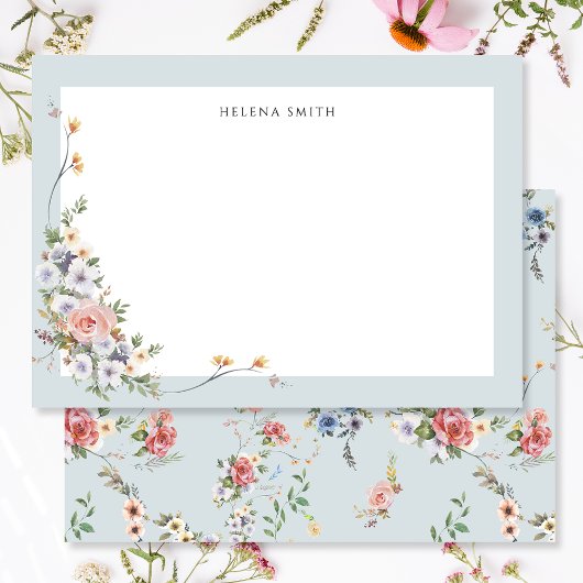 Carte De Correspondance Élégant Pastel Boho Floral