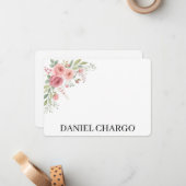 Carte De Correspondance Elegant Personal Stationery Set Custom Name (Devant/Arrière en situation)