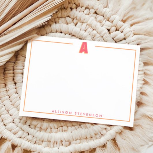 Carte De Correspondance Elegant Personalized Monogram 3D Letter A Initial