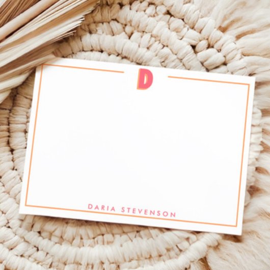 Carte De Correspondance Elegant Personalized Monogram 3D Letter D Initial