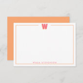 Carte De Correspondance Elegant Personalized Monogram 3D Letter W Initial  (Devant / Derrière)
