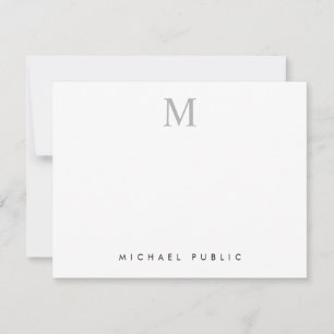Carte De Correspondance Élégant personnalisé Moderne Monogramme initial si