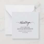 Carte De Correspondance Elegant Photo Script Wedding Thank You (Dos)