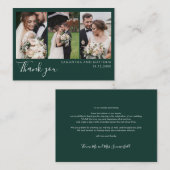Carte De Correspondance Elegant Photos Modern Wedding Thank You (Devant / Derrière)