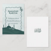 Carte De Correspondance Elegant Ramadan Kareem Personalized Islamic Greeti (Devant / Derrière)