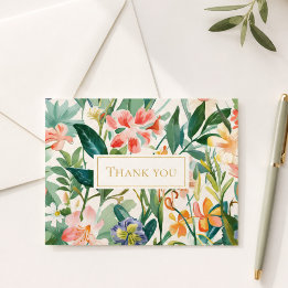 Carte De Correspondance Élégant Remerciement de Jardin Floral pour Événeme