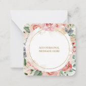 Carte De Correspondance Elégant rose pastel floral "Merci" (Dos)