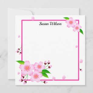 Carte De Correspondance Elégant rose Peony Flower Personnalisé