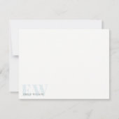 Carte De Correspondance Élégant Rustique Simple Minimal Nom bleu Monogramm (Devant)