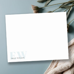 Carte De Correspondance Élégant Rustique Simple Minimal Nom bleu Monogramm