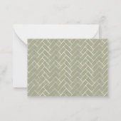 Carte De Correspondance Élégant Sage Green avec Motif Herringbone (Dos)