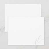 Carte De Correspondance Élégant script à deux lettres initiales gris clair (Devant / Derrière)