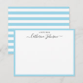 Carte De Correspondance Élégant Script Calligraphie Une Note De Baby Blue (Devant / Derrière)