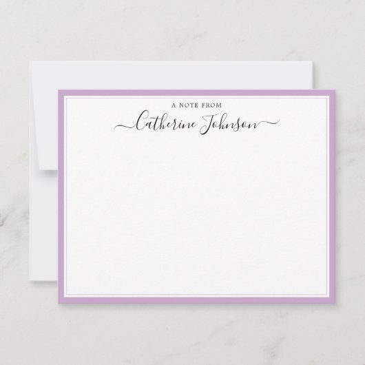 Carte De Correspondance Élégant Script Chic Calligraphie Une Note De Viole (Devant)