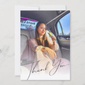 Carte De Correspondance élégant script chic merci diplôme 2 photos (Devant)