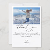 Carte De Correspondance élégant script chic merci diplôme 2 photos (Dos)