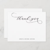 Carte De Correspondance Élégant script de Merci moderne Premium (Devant / Derrière)