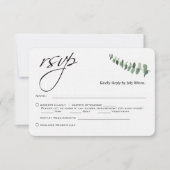 Carte De Correspondance Élégant Script Eucalyptus QR Code Mariage rsvp (Devant)