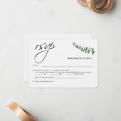 Carte De Correspondance Élégant Script Eucalyptus QR Code Mariage rsvp (Devant/Arrière en situation)