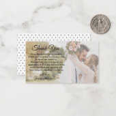 Carte De Correspondance élégant script merci photo de jour de mariage (Devant/Arrière en situation)