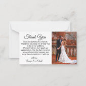 Carte De Correspondance élégant script merci photo mariage de automne (Devant)