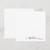 Carte De Correspondance Élégant script moderne de fille noir (Devant / Derrière)