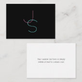 Carte De Correspondance Élégant script moderne Écriture de texte modifiabl (Devant / Derrière)