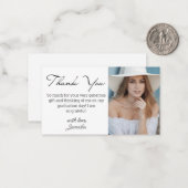 Carte De Correspondance élégant script moderne merci diplôme photo (Devant/Arrière en situation)