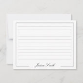 Carte De Correspondance Elegant Script Monogram Name Lined (Devant)