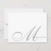 Carte De Correspondance Élégant Script Monogramme Initial Simple Personnel (Devant)