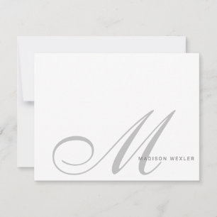 Carte De Correspondance Élégant Script Monogramme Initial Simple Personnel