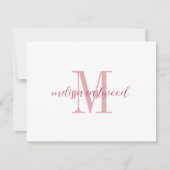 Carte De Correspondance Elegant Script Name Rose Monogram Flat Note Card (Devant)