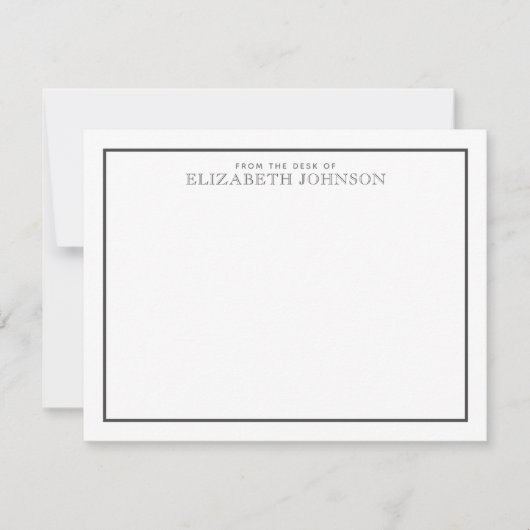 Carte De Correspondance Élégant script noir formel (Devant)