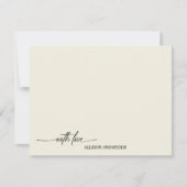 Carte De Correspondance Élégant Script Vanille Avec Amour Merci (Devant)